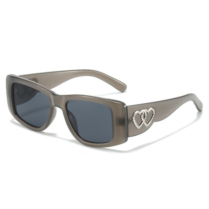 Heart-Embellished Square Frame Sunglasses Kalsten