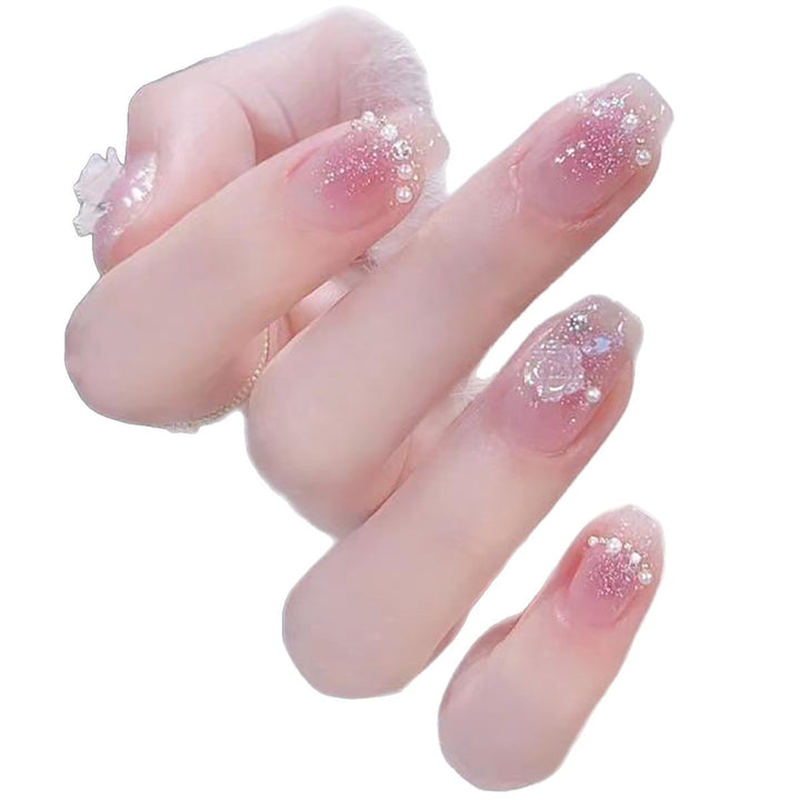 Glittery Crystal-Embellished Press-On Nail Tips Kalsten