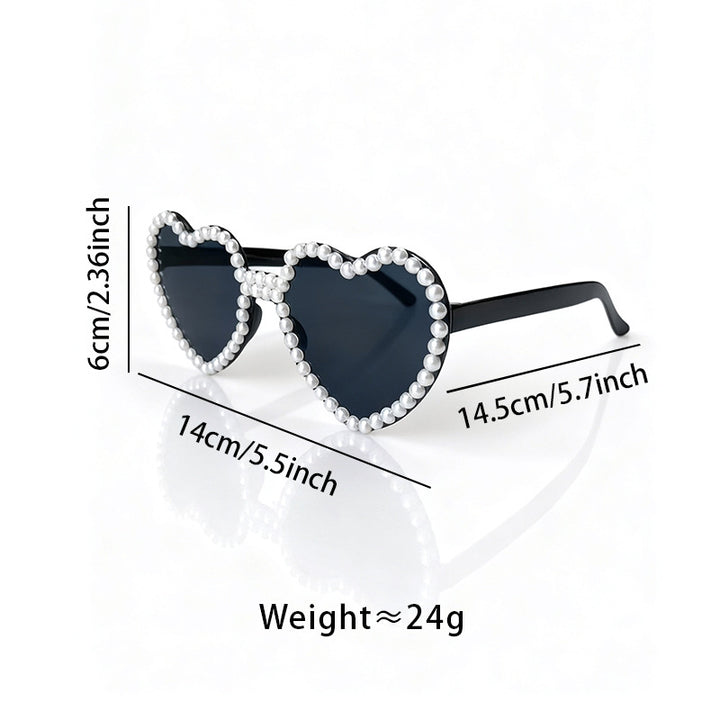 Heart-Shaped Pearl-Accent Sunglasses Kalsten