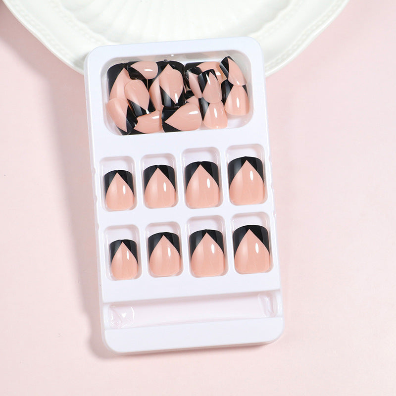 Elegant Black French Tip Press-On Nails Kalsten