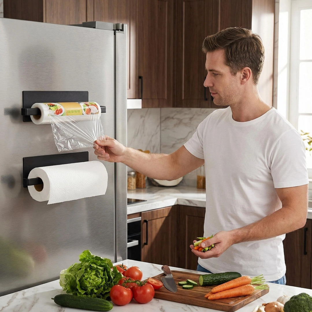 Wall-Mounted No-Drill Adhesive Stainless Steel Paper Towel Holder With Removable Spindle