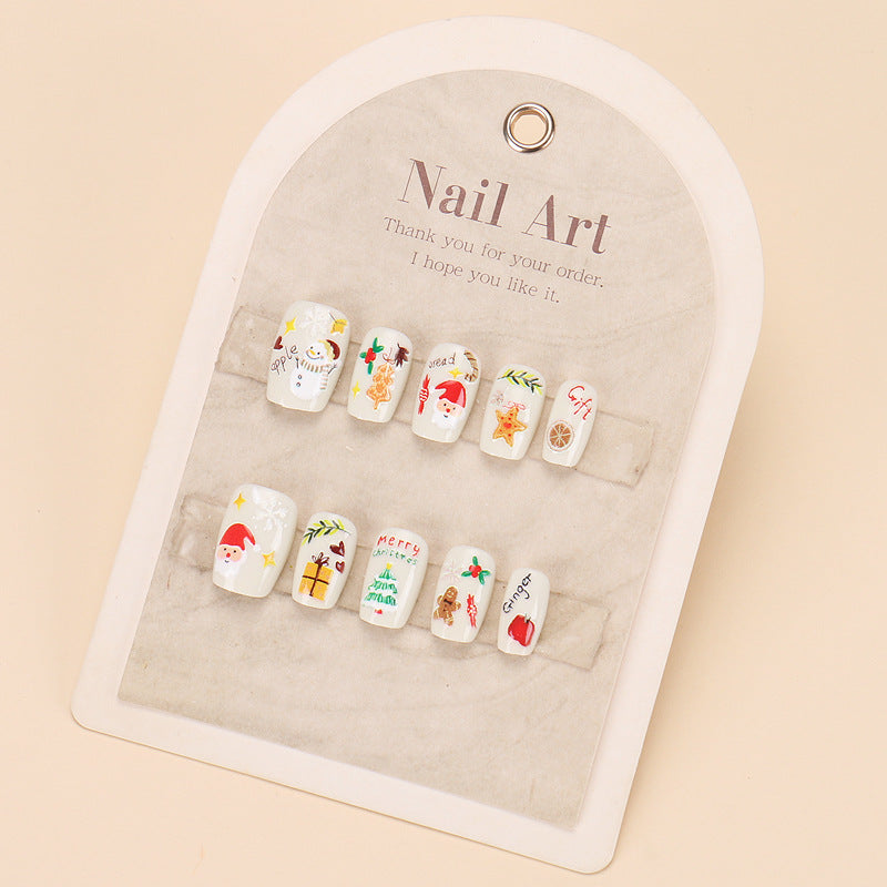 Glamorous Press-On Nail Set with Decorative Gemstone Accents Kalsten