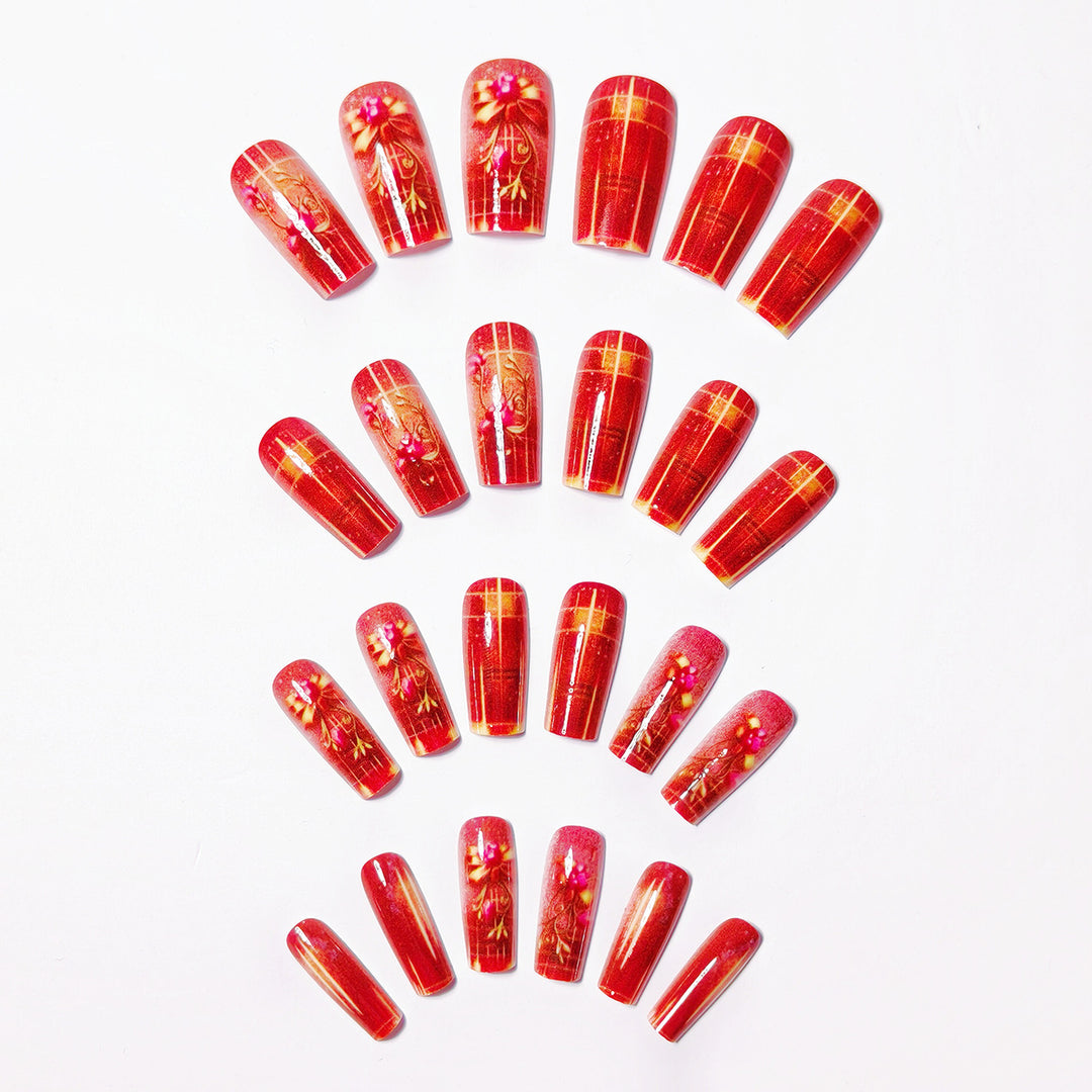 Artificial Nails in Festive Glamour Style Kalsten