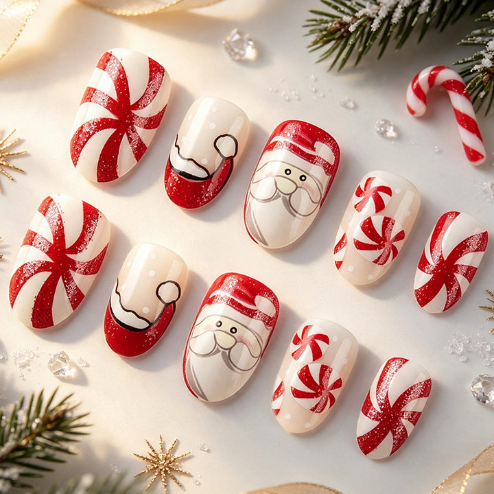 Holiday-Themed Press-On Nail Art Set Kalsten