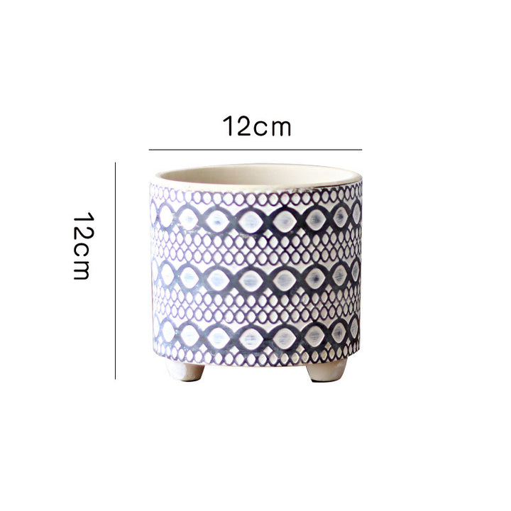 Decorative plant pot with geometric pattern Kalsten