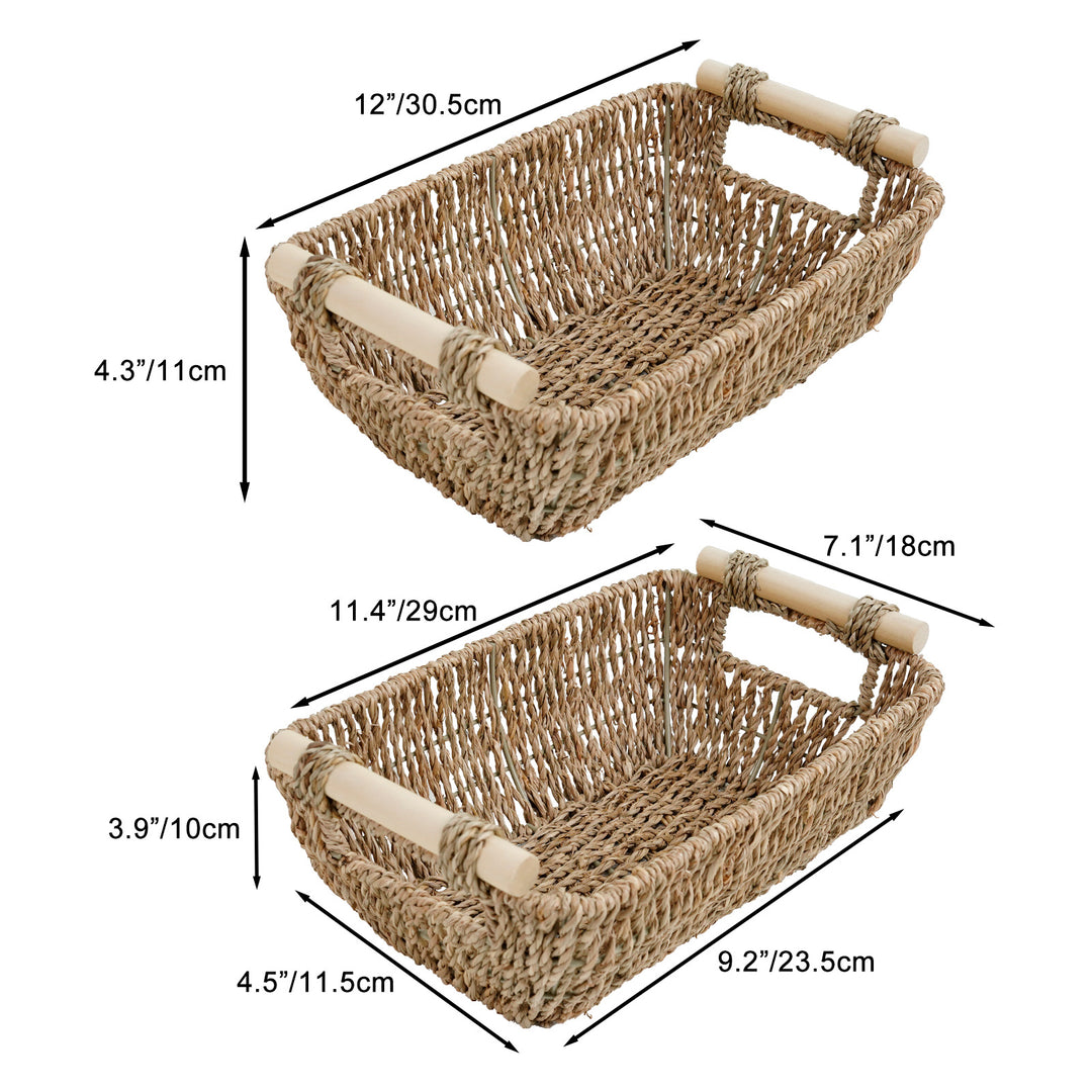 Natural Fiber Storage Basket with Handles Kalsten