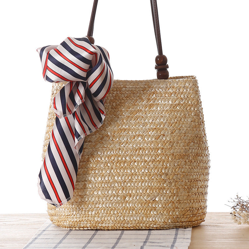 Elegant basket bag with trendy ribbon detail Kalsten