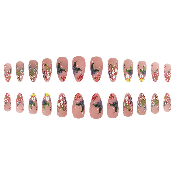 Nail art set with colorful flower designs Kalsten
