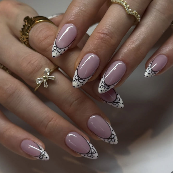 Artistic Stiletto Nails with Elegant Floral Design Kalsten