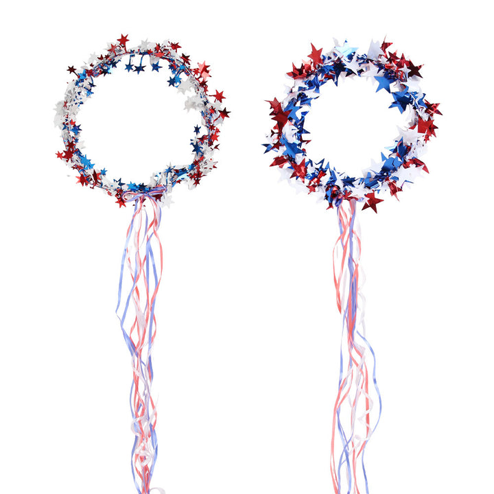 Women's nan star garland ribbon head wreath with long streamer tails Kalsten