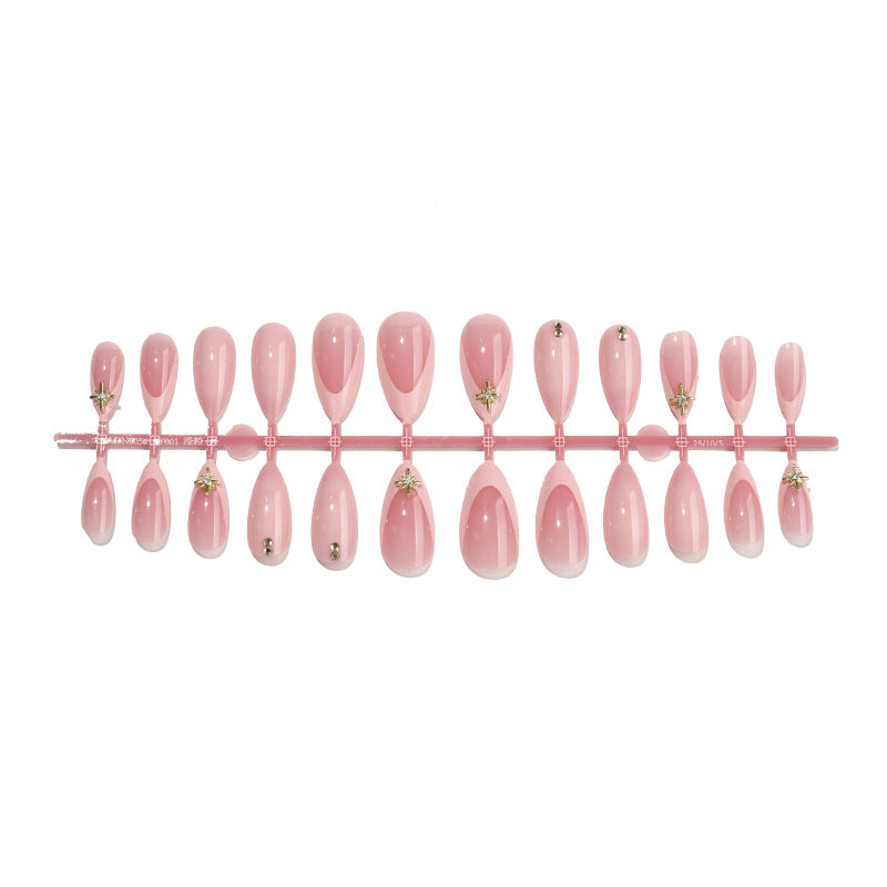 Stylish Press-On Nail Art Set with Floral and Gem Accents Kalsten