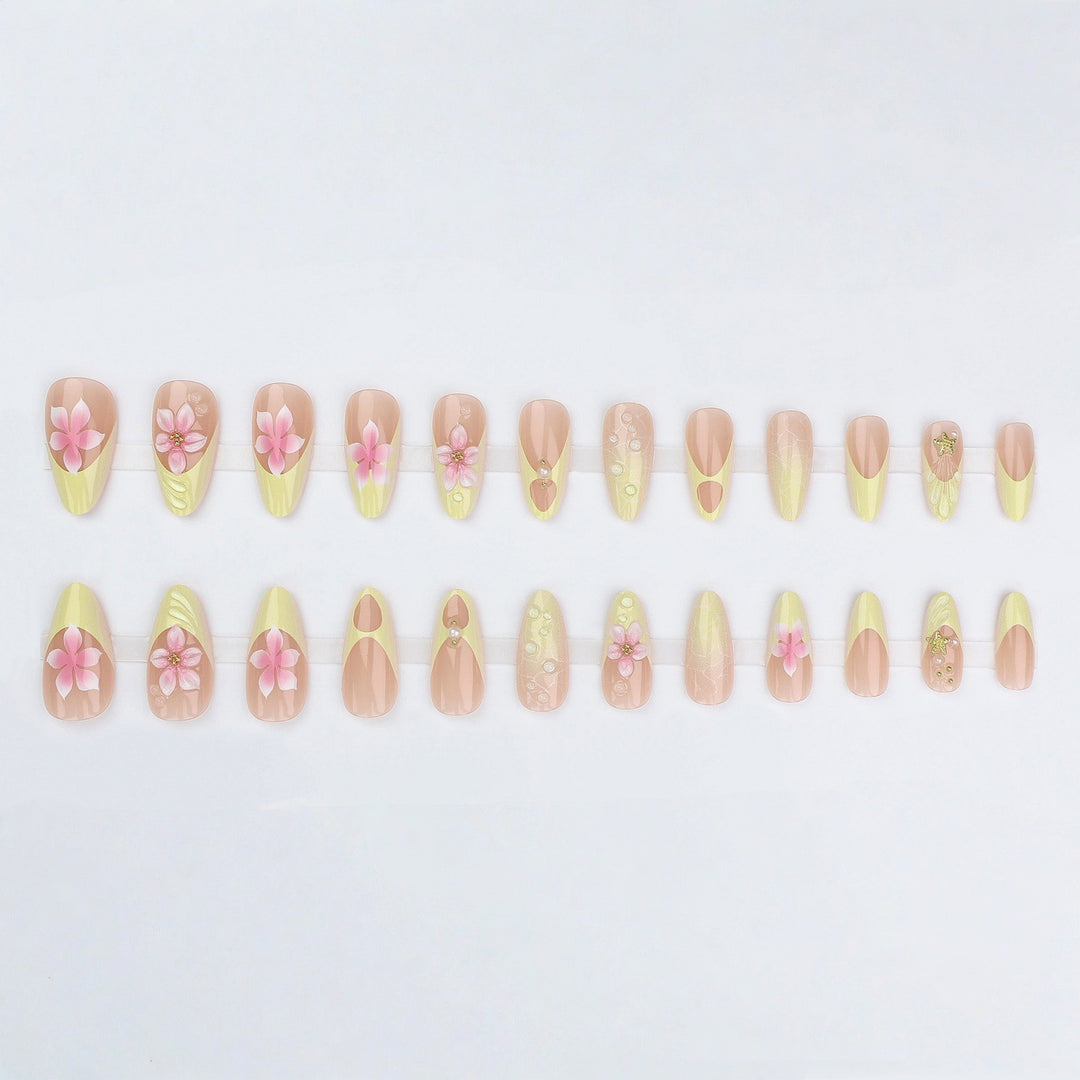 Artistic Floral Stiletto Nail Enhancements Kalsten