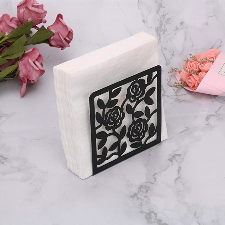 Decorative Napkin Holder with Flower Print