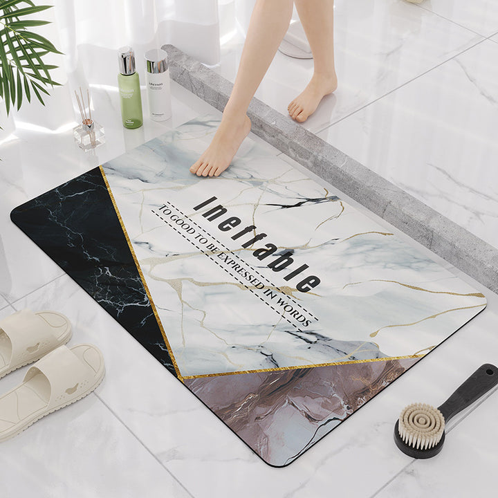 Elegant Marble Design Bathroom Mat Kalsten