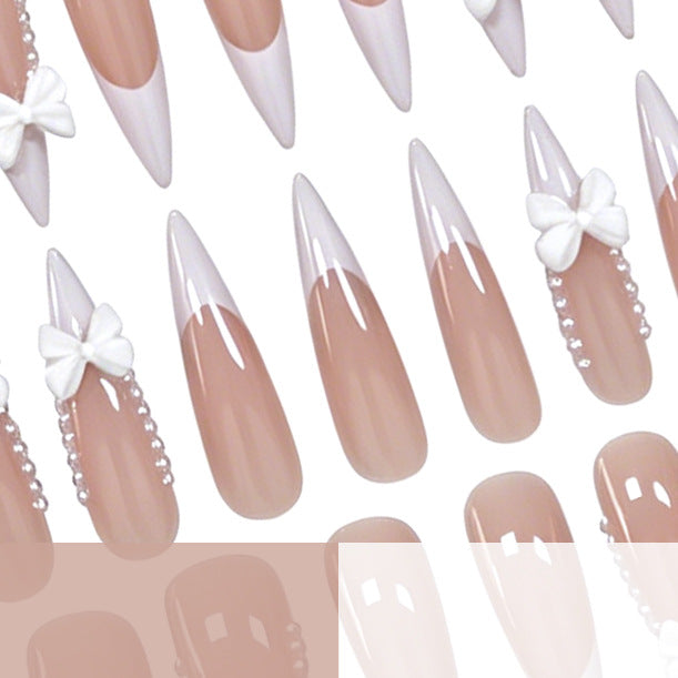 Elegant Bow-Embellished Nail Art Kalsten
