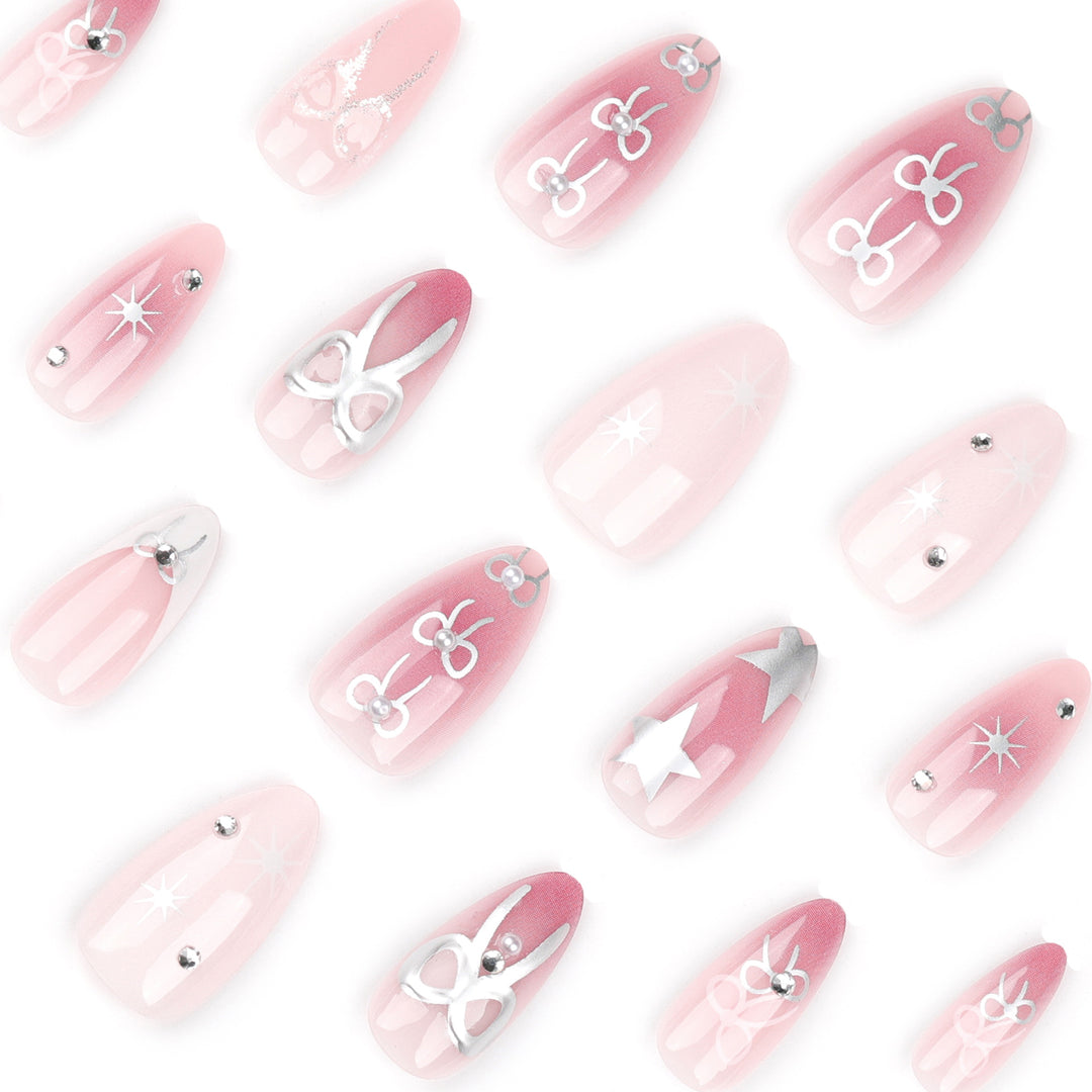 Artful nail extensions with elegant 3D embellishments Kalsten