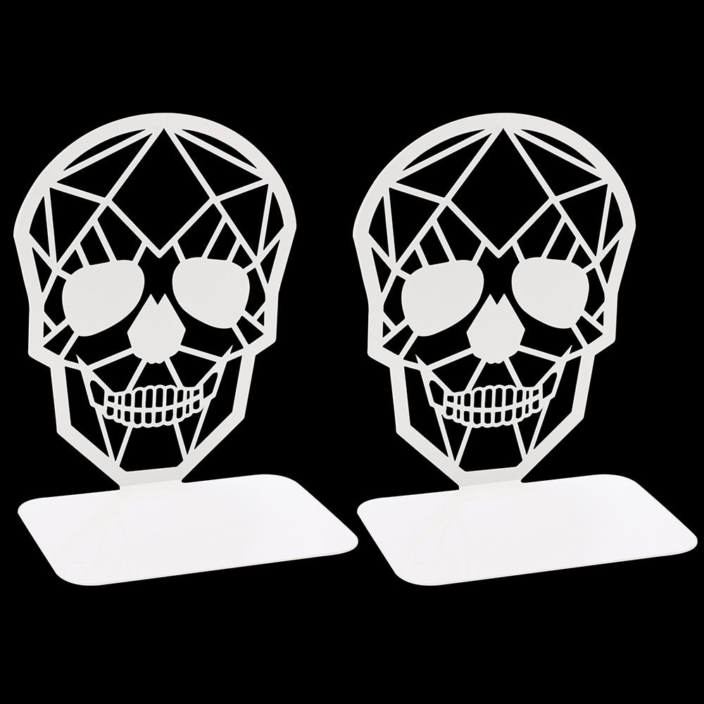 Artistic Skull-Themed Bookends
