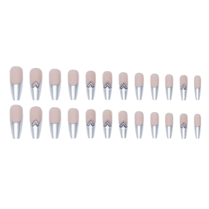 Elegant Rhinestone-Embellished Stiletto Press-On Nails