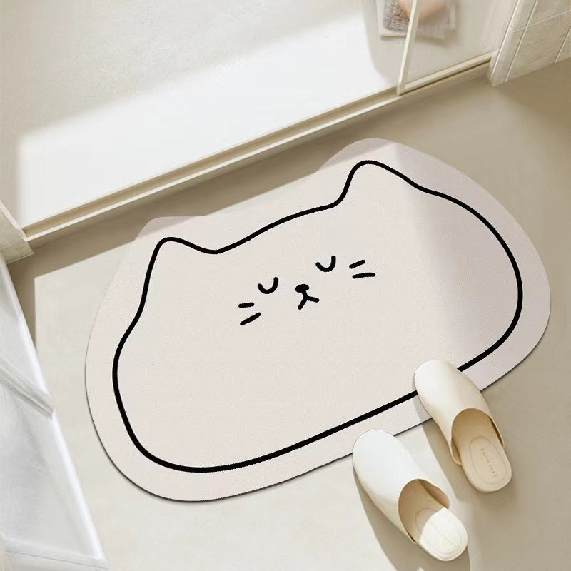 Cat-Shaped Bathroom Mat