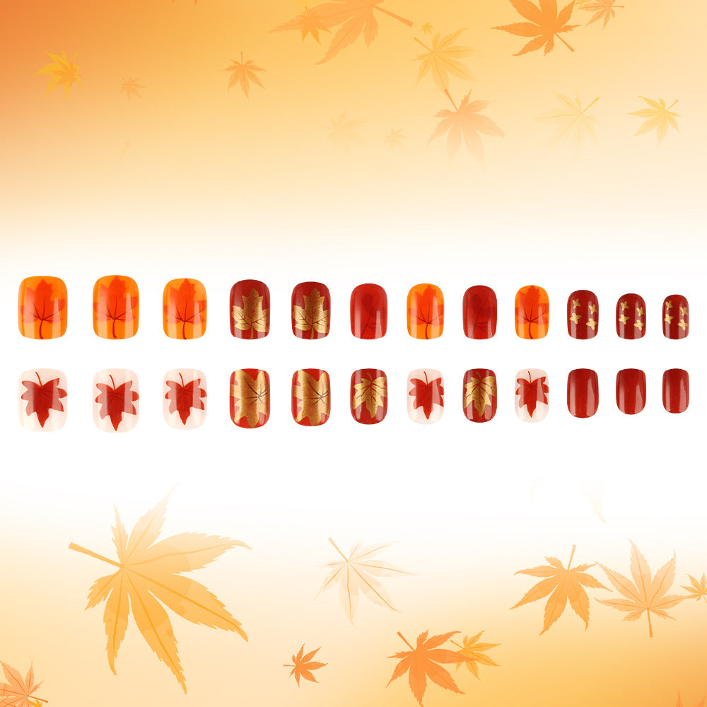 Autumn Leaf Design Gel Nail Art Kalsten