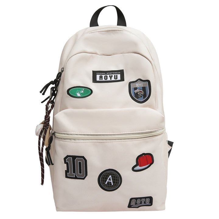 Stylish Graphic Patch School Backpack Kalsten