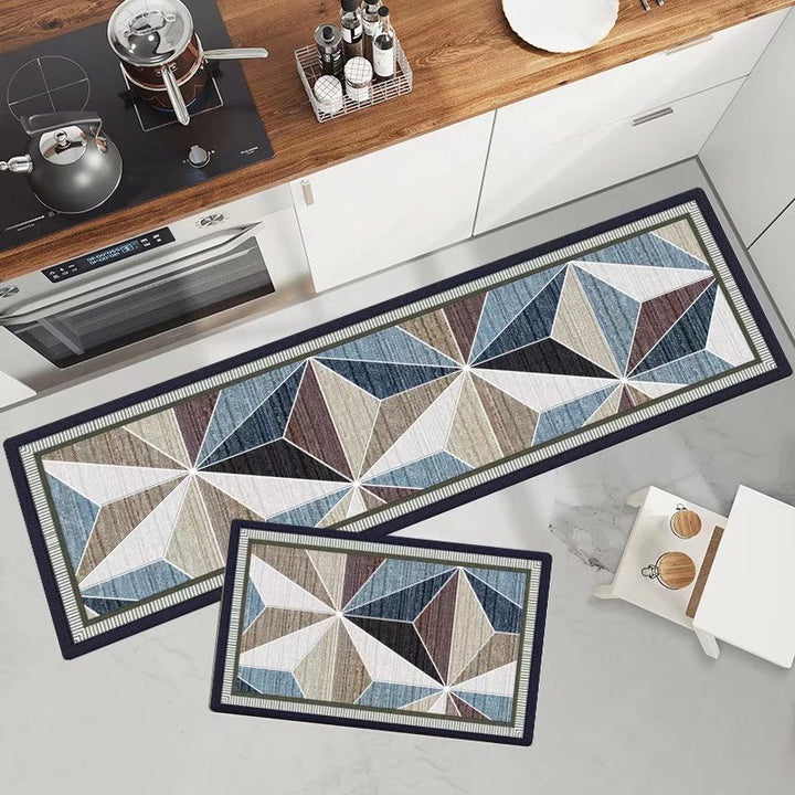 Marble-Pattern Kitchen Runner Mat Set Kalsten