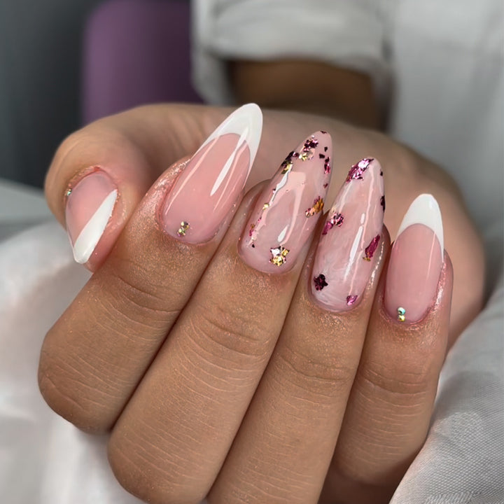 Elegant Stiletto Press-On Nail Art with Rhinestone Accents Kalsten