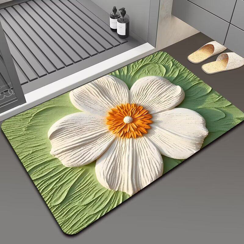 Floral-Themed Non-Slip Bath Mat Kalsten