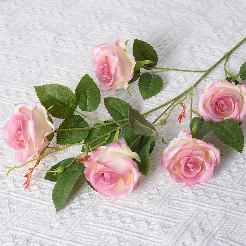 Artificial Silk Floral Rose Stem