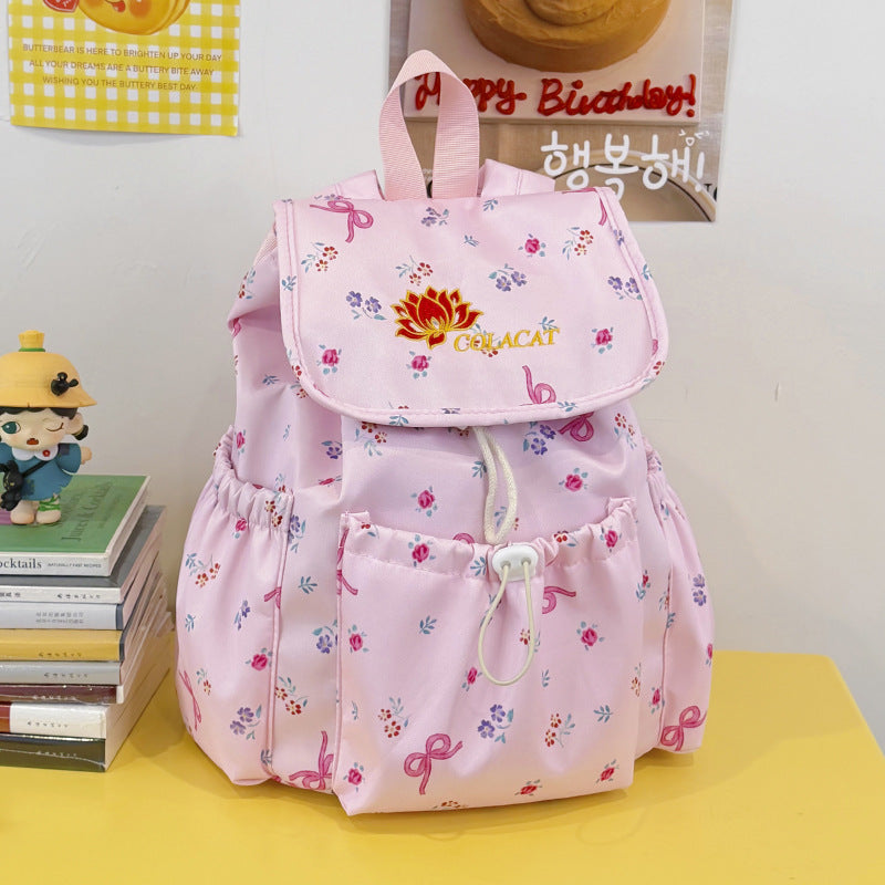 Floral-Embellished Drawstring Backpack Kalsten