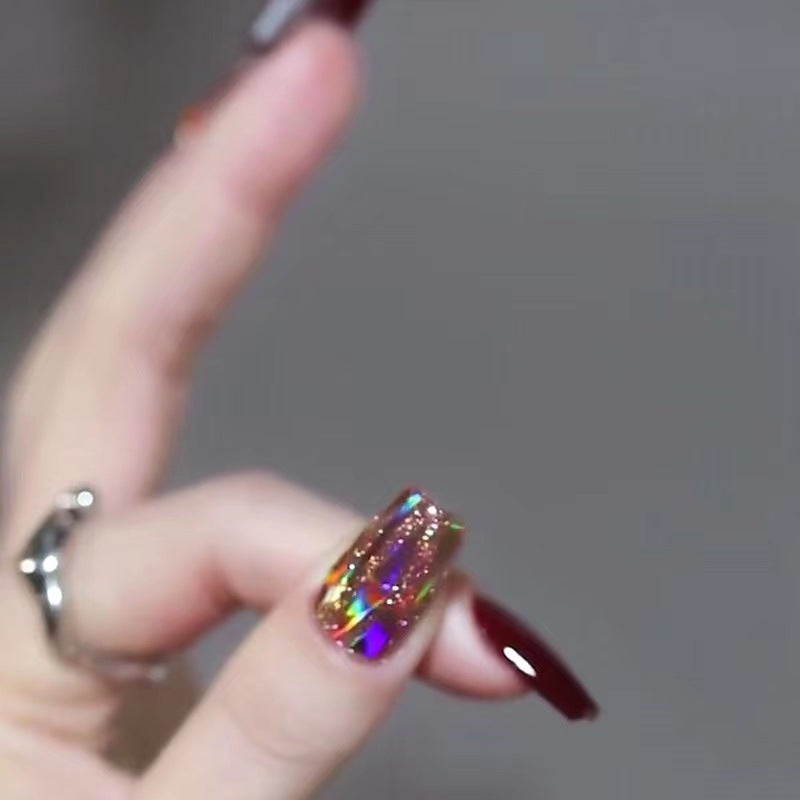 Glamorous artificial nails with crystal elements Kalsten