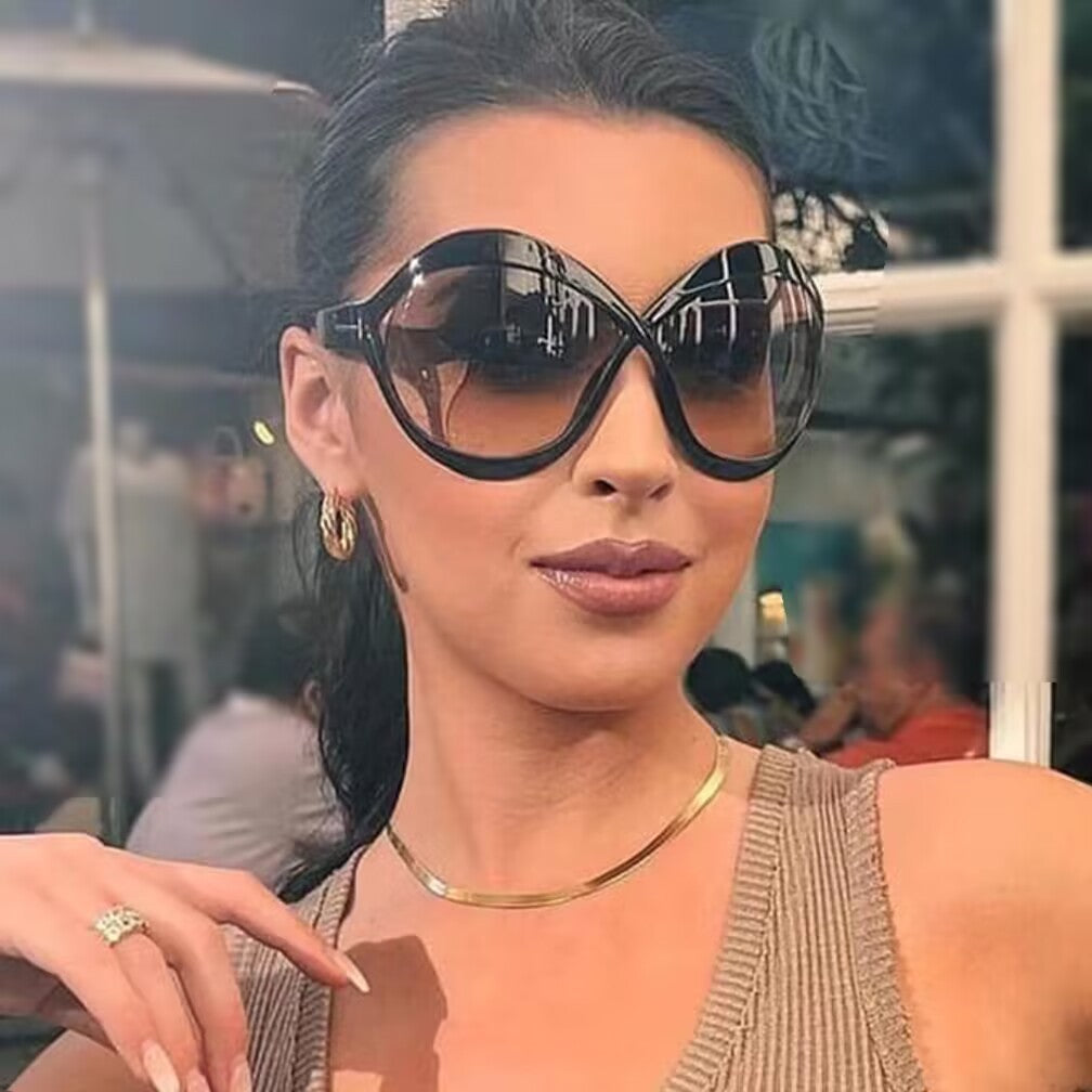 Women's extravagant Cat-Eye sunglasses with curved frame Kalsten