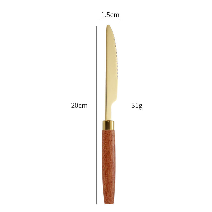 Elegant dessert spoon with ergonomic wooden handle Kalsten