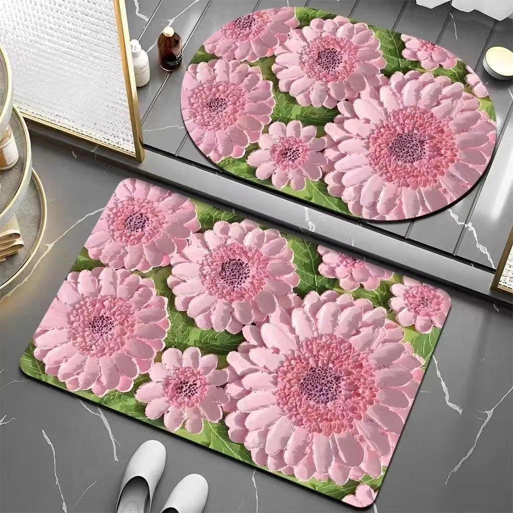 Floral Patterned Bath Mat Kalsten