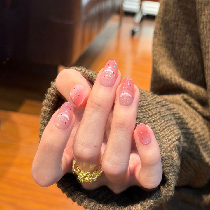 Artificial nails with glamorous glitter effect Kalsten