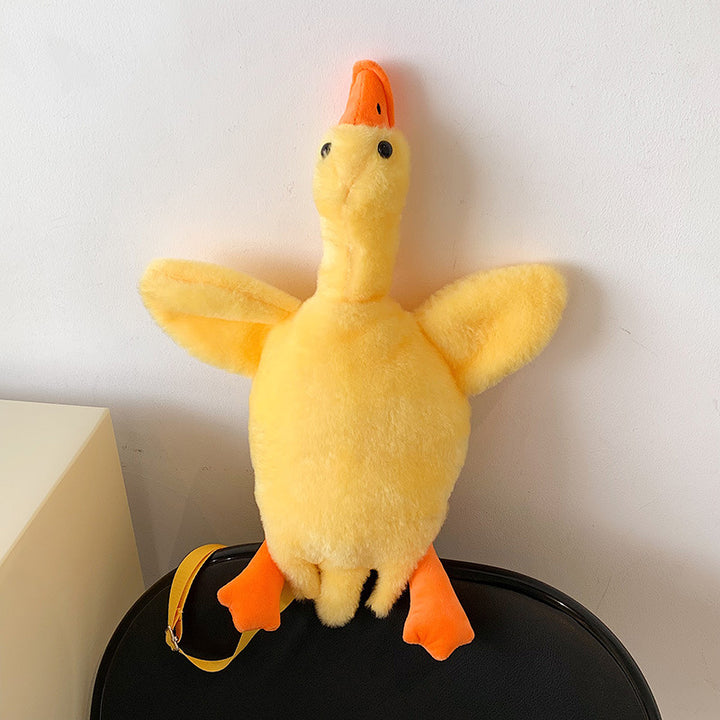 Plush Duck-Themed Backpack