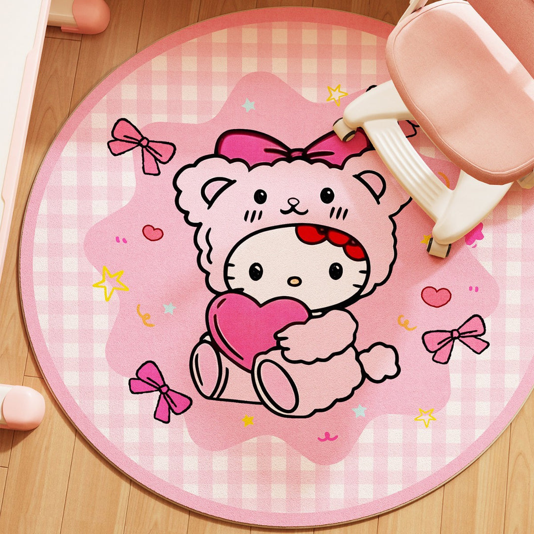 Playful Cartoon-Themed Round Area Rug