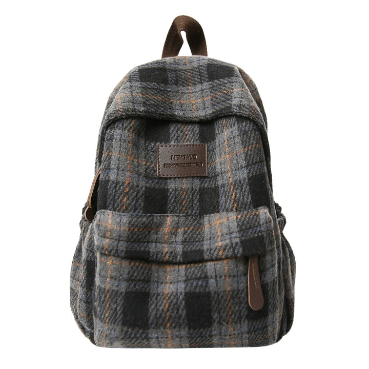 Cozy Plaid Pattern School Backpack Kalsten