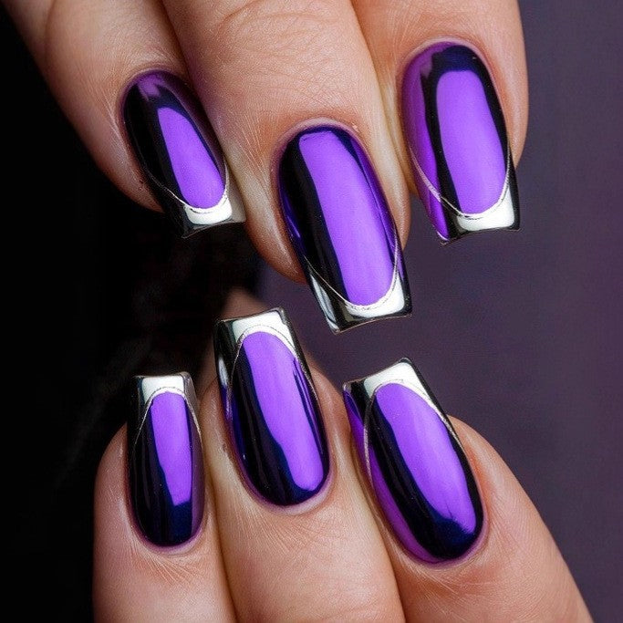 Elegant Artificial Nails with French Manicure and Glitter Effects Kalsten