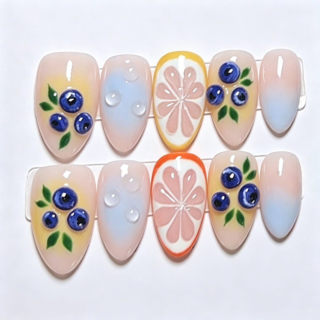 Artistic Fruit-Inspired Press-On Nail Set Kalsten