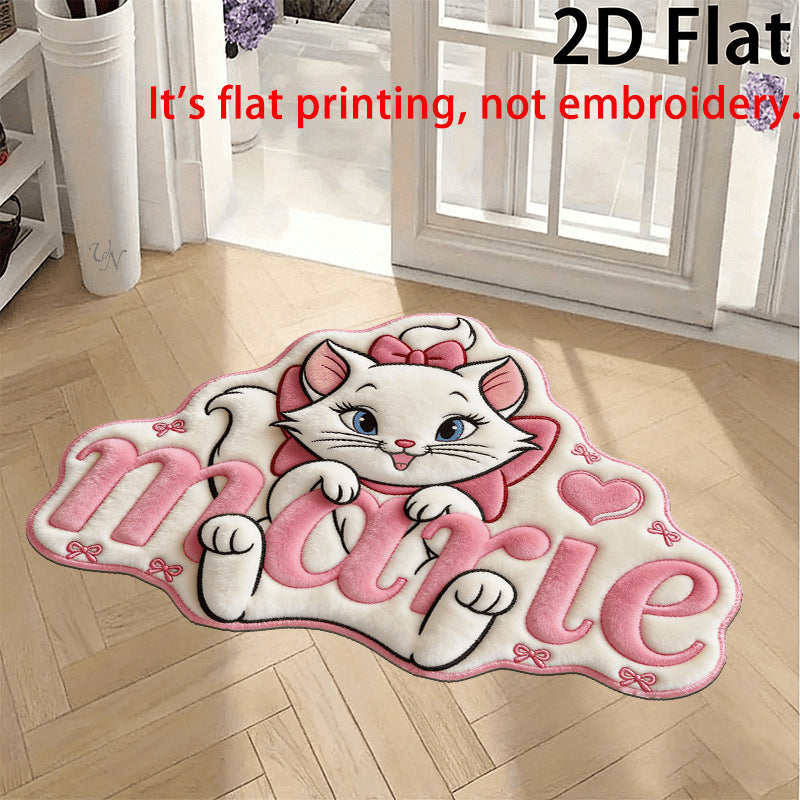 Cute Cartoon Cat-Shaped Area Rug