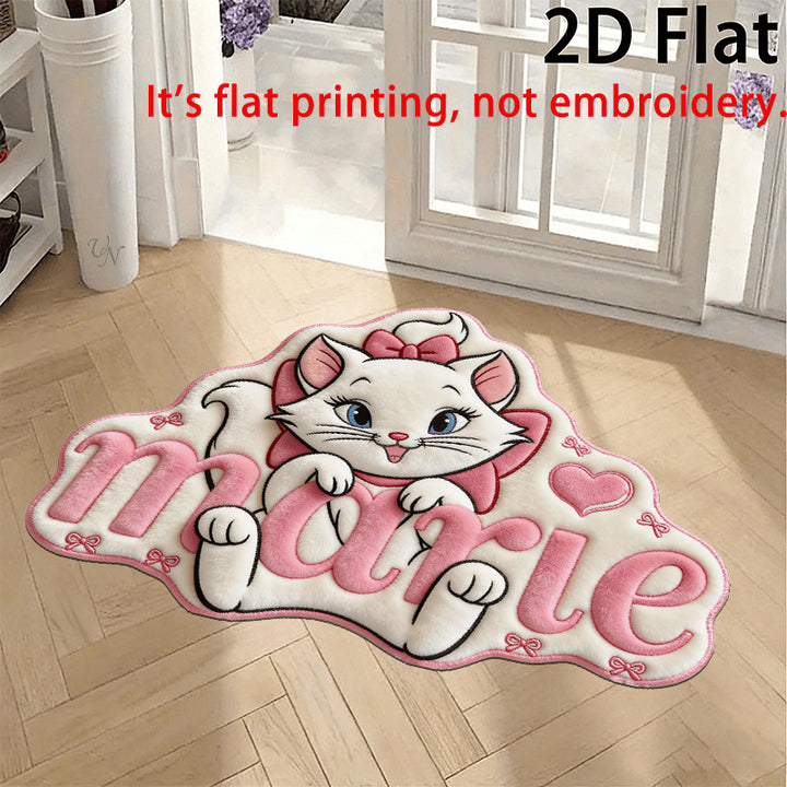 Cute Cartoon Cat-Shaped Area Rug