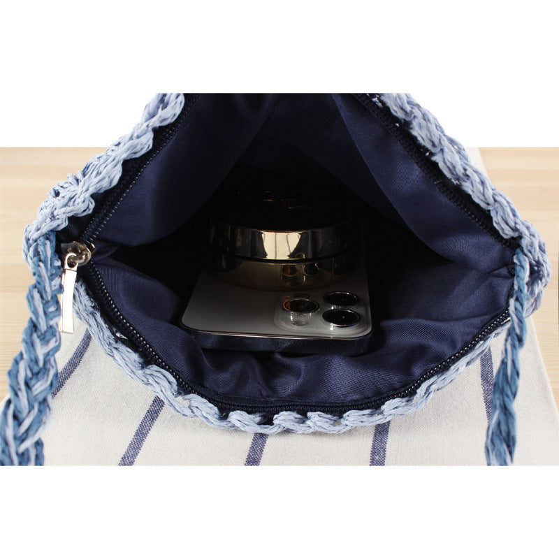 Hand-knotted crossbody bag with innovative fabric Kalsten