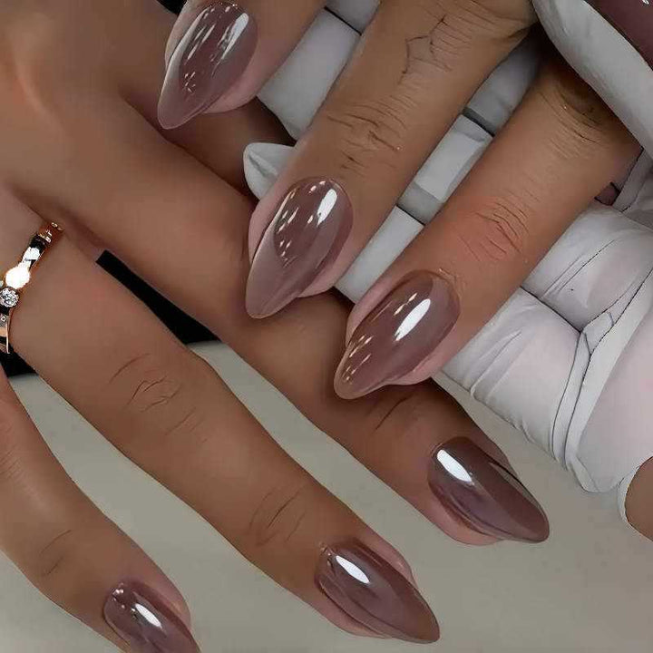 Glossy Stiletto Press-On Nail Set with Unique Design Kalsten