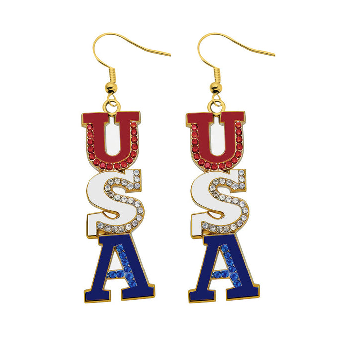Women's stud earrings wing design enamel with star motif and fine alloy Kalsten