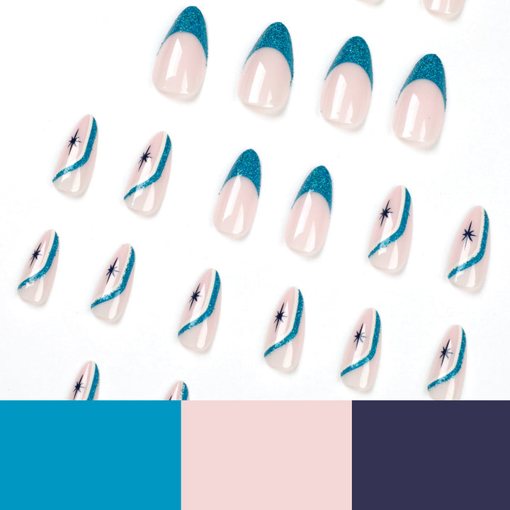 Elegant Stiletto Nails with Glitter and Ombre Design Kalsten