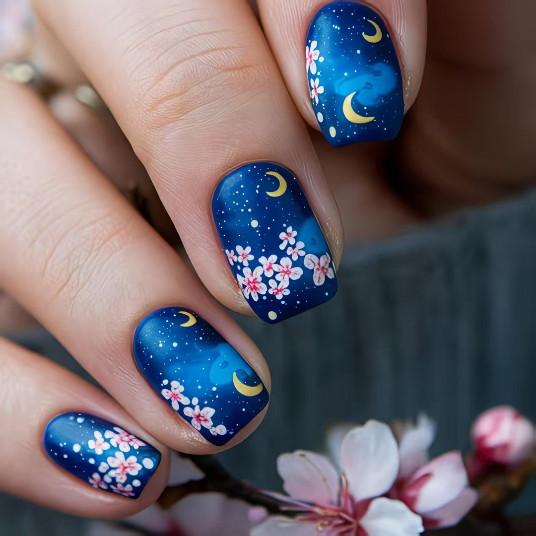 Artificial nail set with floral designs Kalsten