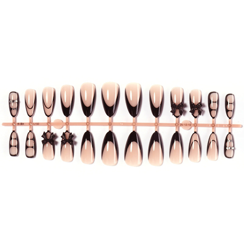 Ombre Press-On Nail Set with Decorative Elements Kalsten