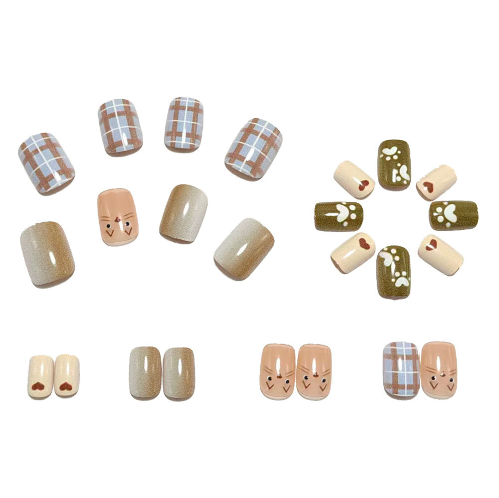 Artificial Nail Set with Playful Animal Designs Kalsten