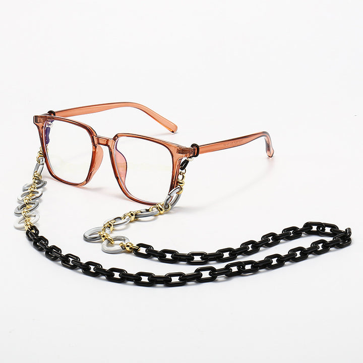 Fashionable Square Frame Glasses with Decorative Chain Kalsten